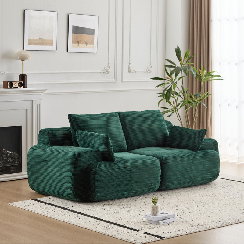 Compressed Sofa, 2 Seater Large Sectional Couches For Living Room - Green