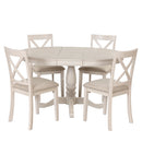 Modern Dining Table Set For 4, Round Table And 4 Kitchen Room Chairs, 5 Piece Kitchen Table Set For Dining Room, Dinette, Breakfast Nook