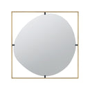 Poppy Mirror With Metal Frame Contemporary Design For Bathroom, Entryway Wall Decor