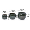 3 Pieces Ceramic Flowerpot, Planter For Patio, Garden Or Windowsills