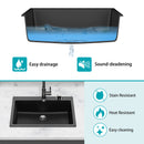 Kitchen Sink Granite Composite Drop In Sink With Durable Material - Black