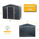 Outdoor Metal Storage Shed With Floor Base