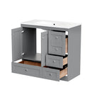 Shaker Free Standing Bathroom Vanity Cabinet With Sink, Soft Close Drawers, Soft Close Doors