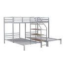 Metal Bunk Bed With Storage Shelves Staircase