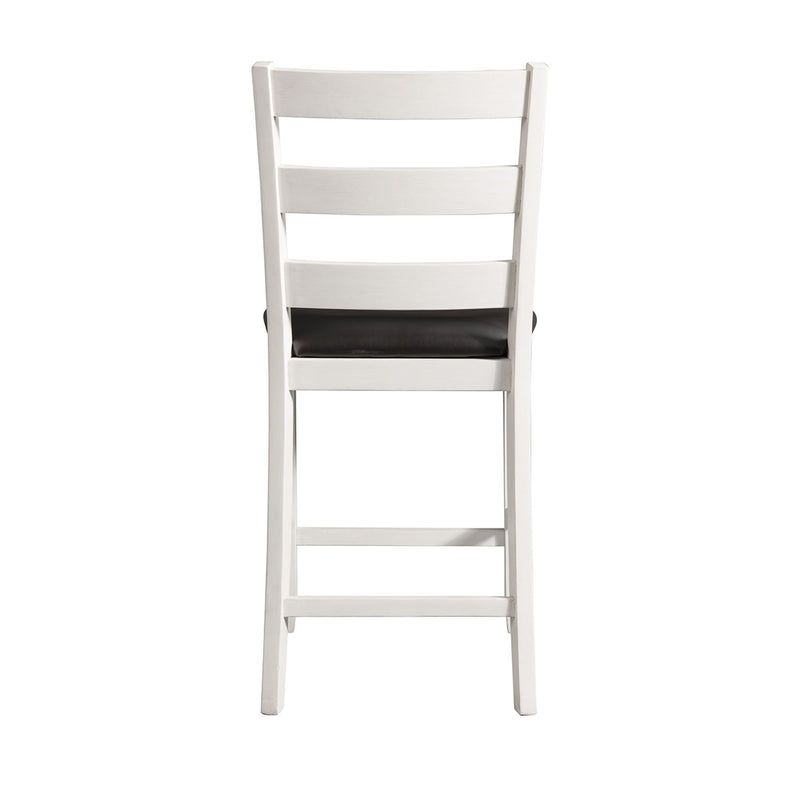 Martin - Counter Side Chair With Black PU (Set of 2) - White Finish