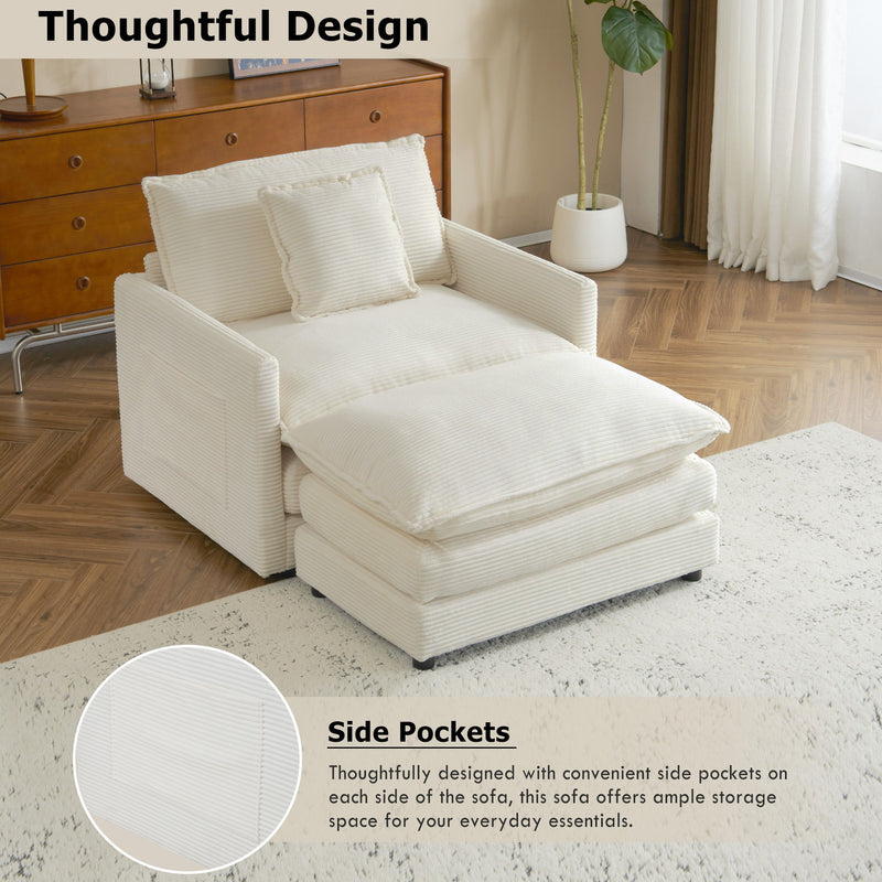 Modern Modular Sofa With Side Storage Pockets For Living Room