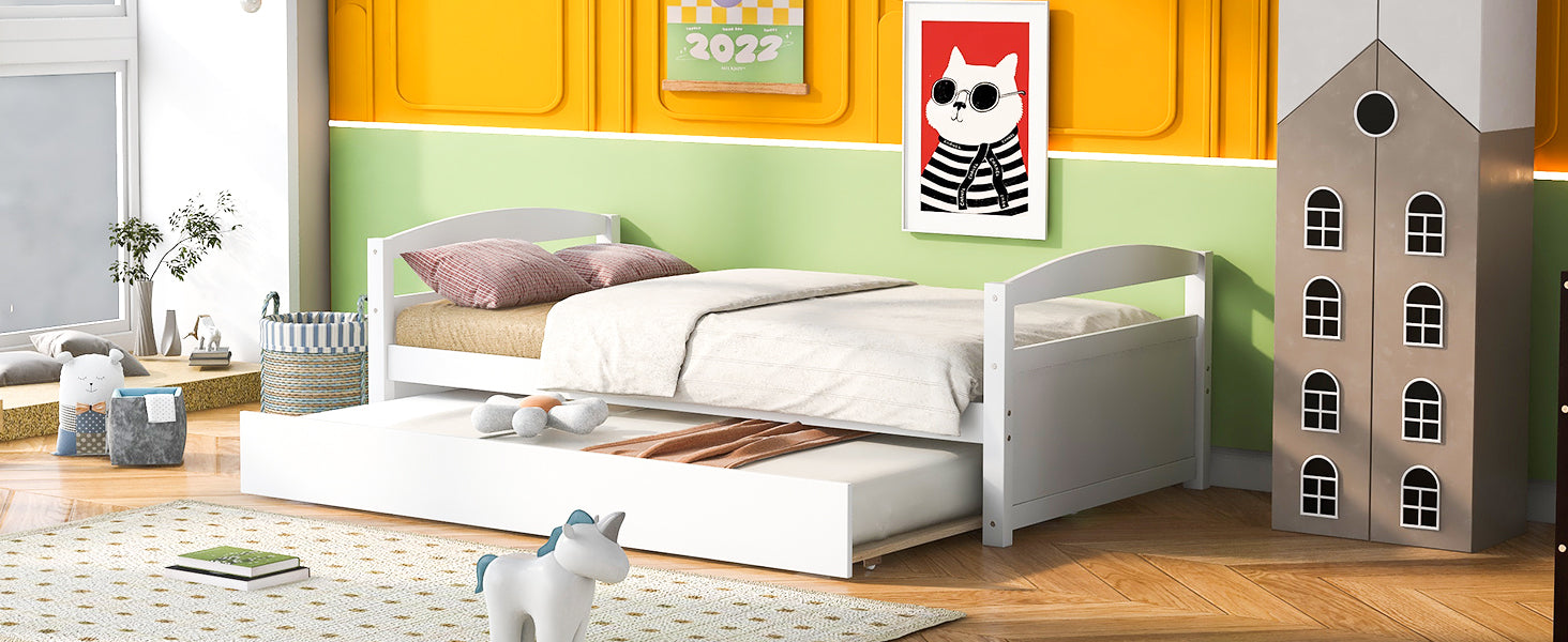 Twin Size Daybed with Trundle, White - Atlantic Fine Furniture Melbourne FL