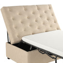 Convertible Folding Sofa Bed Ottoman With Memory Mattress And Tufted Design