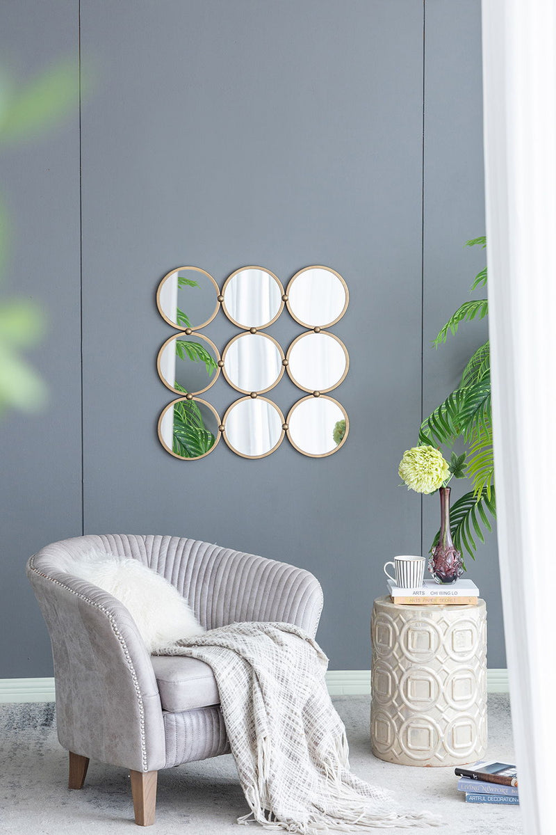 Contemporary Decorative Mirror With Mininalist Style For Bedroom, Liveroom & Entryway - Champagne