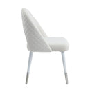 Zemirah - Side Chair (Set of 2) - White Velvet & White Gloss