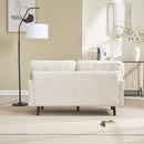 Mid Century Modern Loveseat Sofa With USB Ports, Removable Pillow Cover