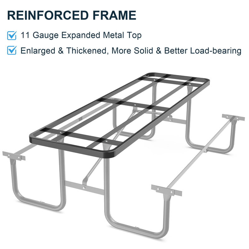 Expanded Metal Rectangular Picnic Table