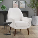 Ranlo - Round Accent Table With Geometric Legs - Black