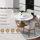 Round Modern Marble Dining Table With Chairs