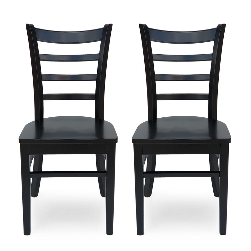 Farmhouse Style Dining Chair Set With Traditional Ladder Back Design
