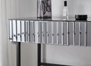 Mirrored Makeup Vanity Table With Stainless Steel Base And 2 Drawers