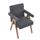 Contemporary Poppy Fabric Dining Armchair With Rubberwood Legs