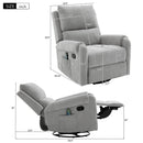 Manual Recliner Massage Chair With Swivel Rocker, 8 Massage Modes, Side Storage Pocket