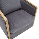 Corduroy Barrel Chair, 360 Degree Swivel