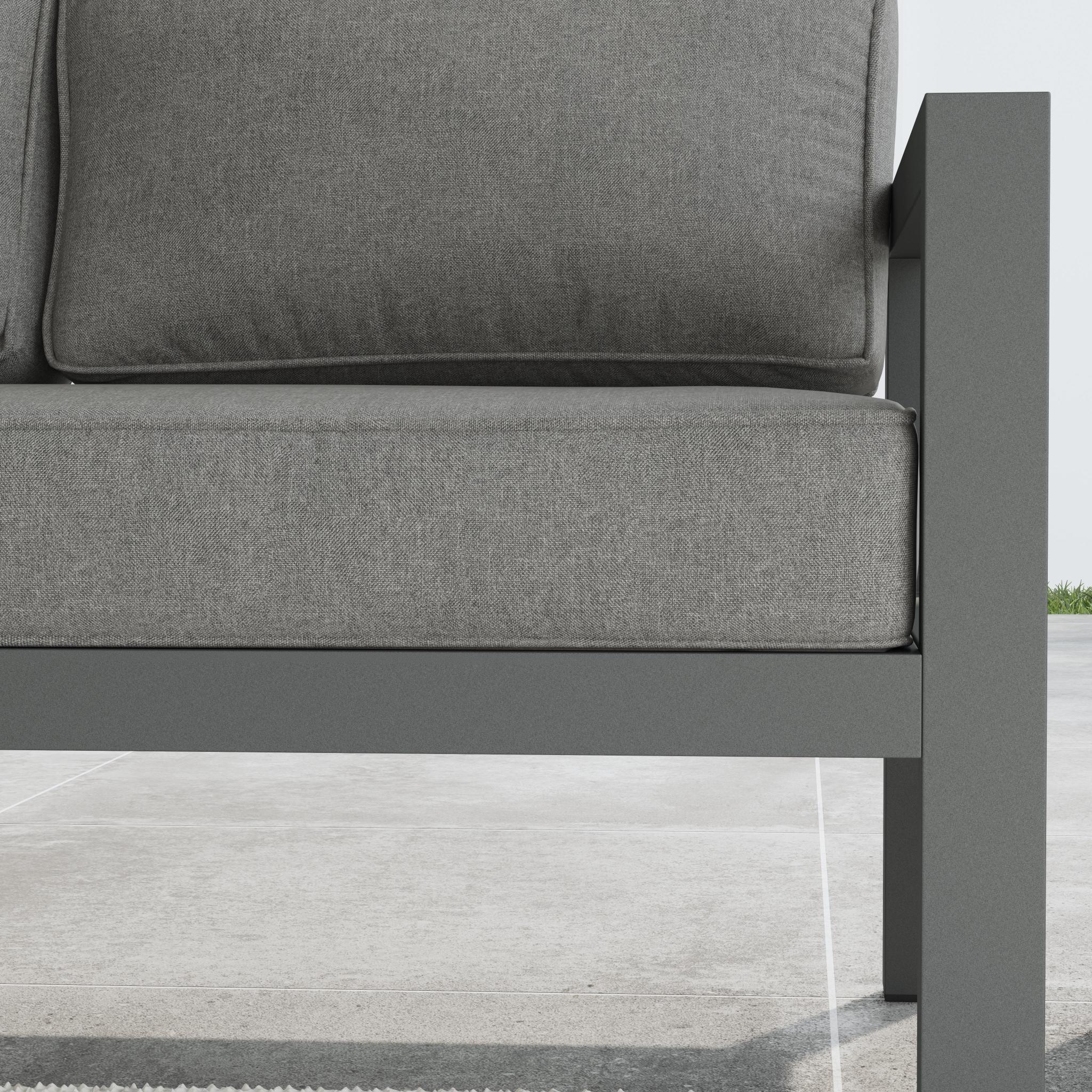 Grayton - Outdoor Aluminum Loveseat - Dark Gray