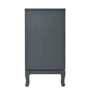 Retro Industrial 4 Door Sideboard With Large Storage, Rattan And Glass Doors