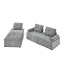 L-Shape Modular Sectional Sofa, DIY Combination, Chenille