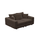 Plush Corduroy 4 Seat Sofa, Modern Comfy Upholstered Sofa Cloud Couch, Deep Seat Couches With Soft Pillows