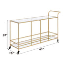 Kenda - Serving Cart - Clear Glass, Mirrored & Gold - Atlantic Fine Furniture Inc