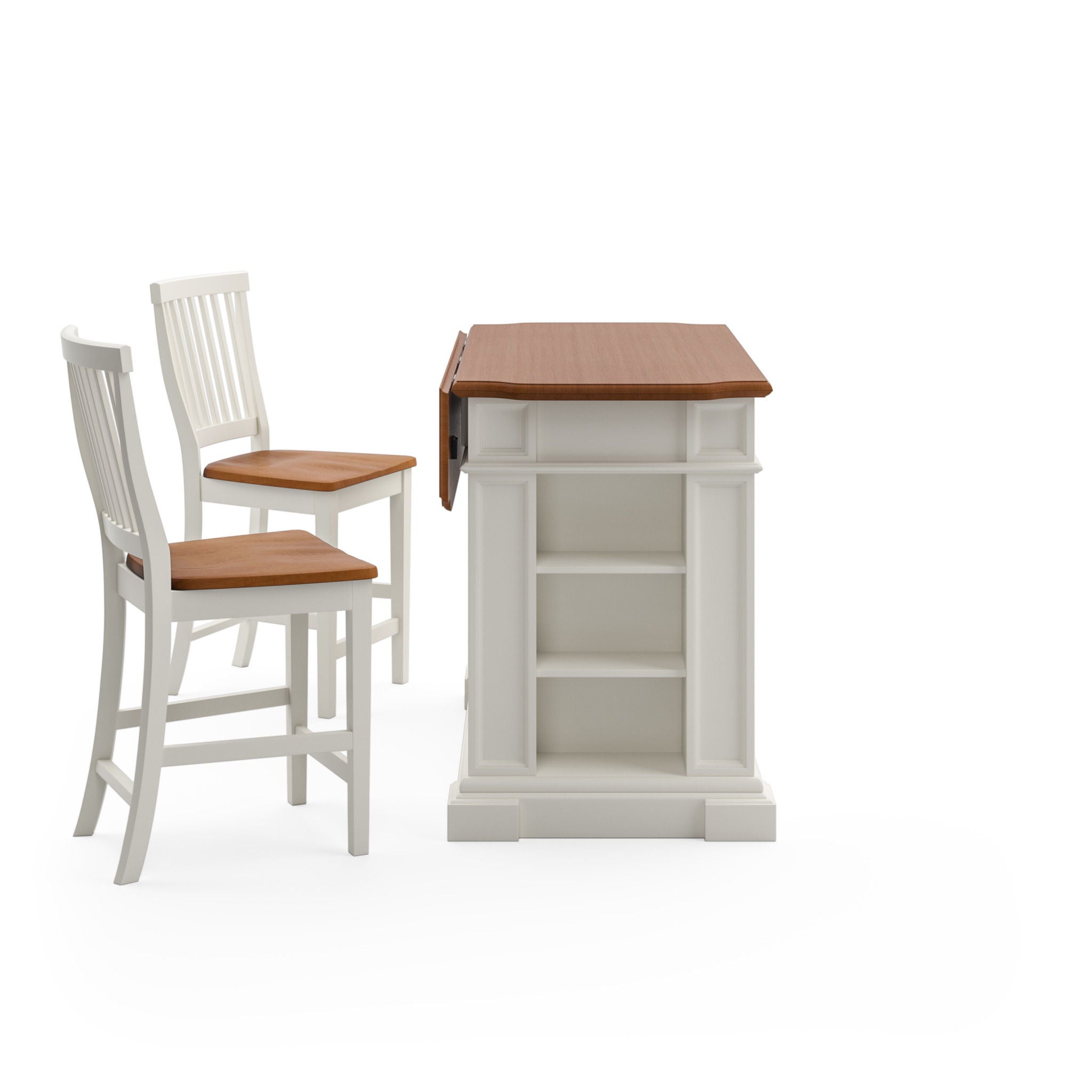 Americana - Kitchen Island Set - White - Atlantic Fine Furniture Melbourne FL