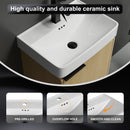 Wall Mounted Bathroom Vanity With Ceramic Sink And Storage Cabinet