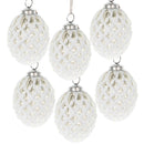 Christmas Ball Ornaments, Glass Decorative Hanging Ball Christmas Tree Ornaments, For Holiday Party Decorations (Set of 6) - White