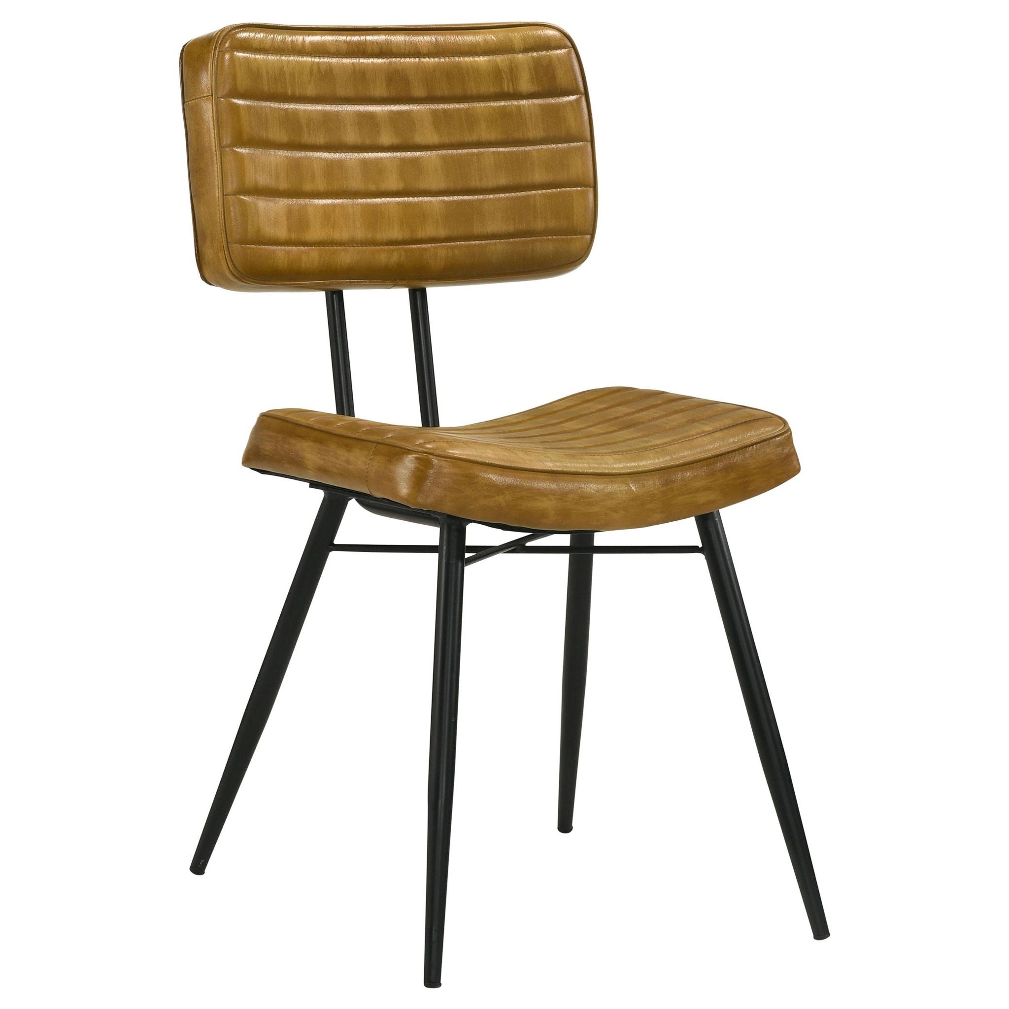 Misty Leather Upholstered Dining Side Chair Camel (Set of 2) - Atlantic Fine Furniture Melbourne FL