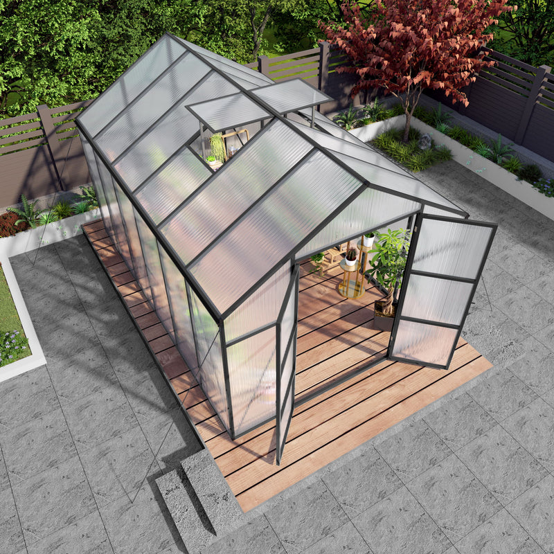 Gain Height Windproof Greenhouse All Season Outdoor Garden Shelter