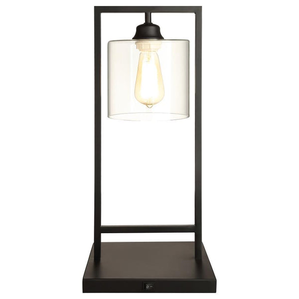 Shoto - Glass Shade Table Lamp - Black