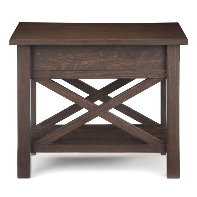 Kitchener - Narrow Side Table - Warm Walnut Brown