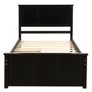 Platform Storage Bed With 2 Wheel Base Drawers