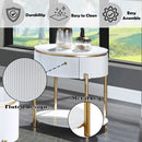 Daveigh - End Table - White High Gloss & Gold
