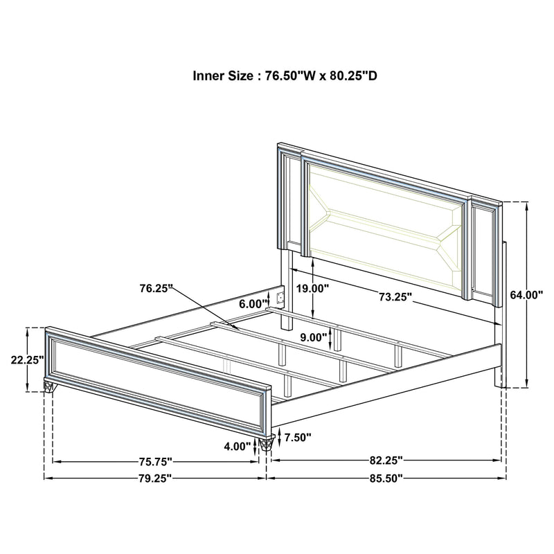 Marmore - Panel Bed LED Headboard