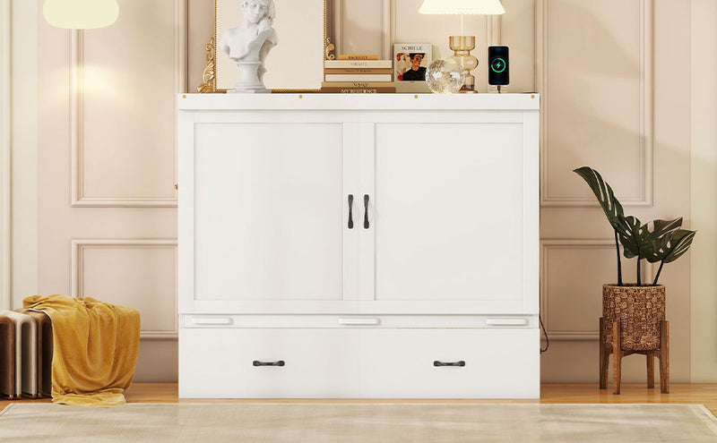 Murphy Bed With USB Port And A Large Drawer