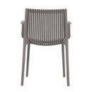 4 Piece Stackable Single Chairs With Vertical Stripe Design For All Weather
