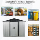 8Ft X 4Ft Outdoor Metal Storage Shed With Window And Metal Foundation For Backyard, Patio, Lawn