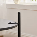 Modern Upholstered Round Ottoman Coffee Table With Storage Shelf