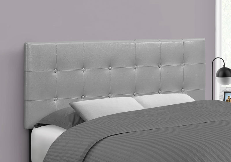 Full Size, Bed Headboard Only, Upholstered, Transitional - Gray