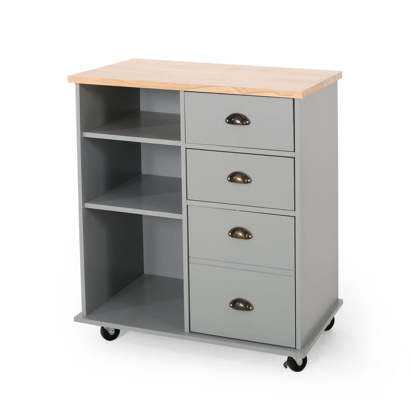Yohaan - Contemporary Kitchen Cart With Wheels