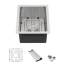 13" Undermount Kitchen Sink 16 Gauge Single Bowl - Brushed Nickel