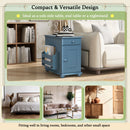 Vintage Flip Top Side Table With USB Ports