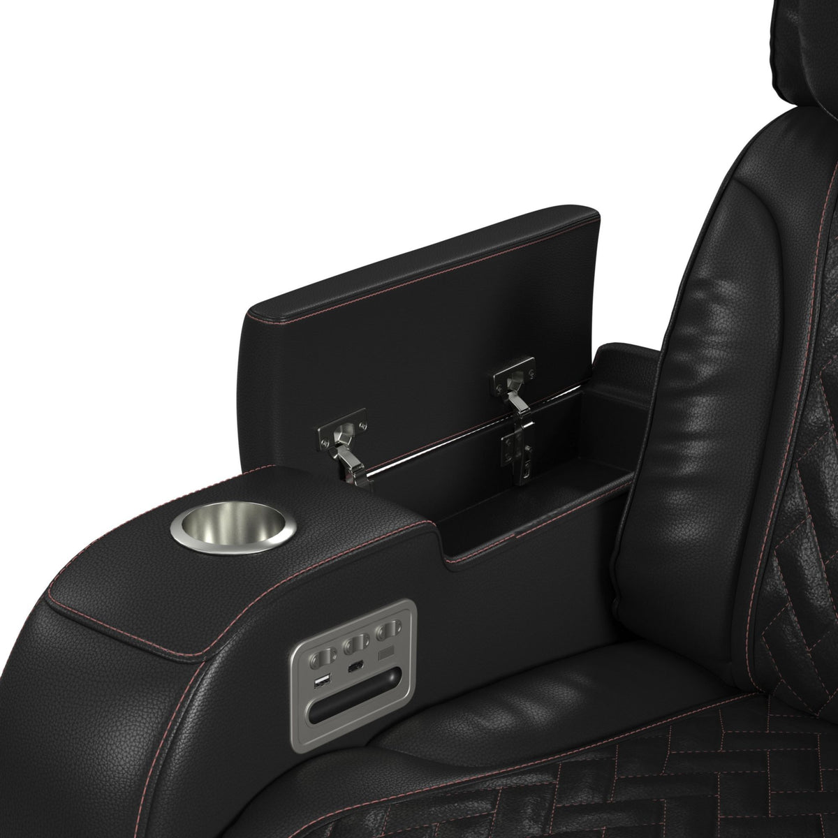 Prime Time P3 Recliner With LED And Wireless Charger Pocket in Black by Elements International, view 2