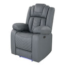 Raize - Power Recliner With LED Functionality - Gray