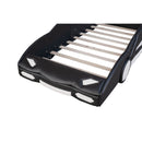 Race Car Shaped Twin Platform Bed With Wheels, Pine Wood Construction