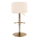 Toriano - Contemporary Adjustable Barstool With Swivel With Rounded T Footrest (Set of 2)